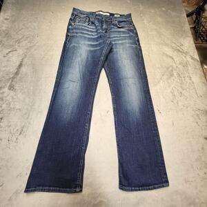 BKE Carter Jeans Womens 28S Blue Denim Bootcut Stretch Distressed Classic Style